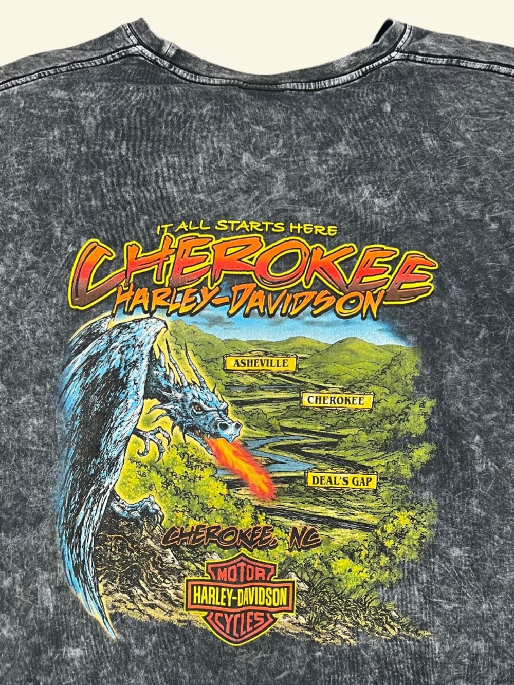 Harley Davidson Dragon Cherokee North Carolina Shirt Men 3XL Asheville Deals Gap